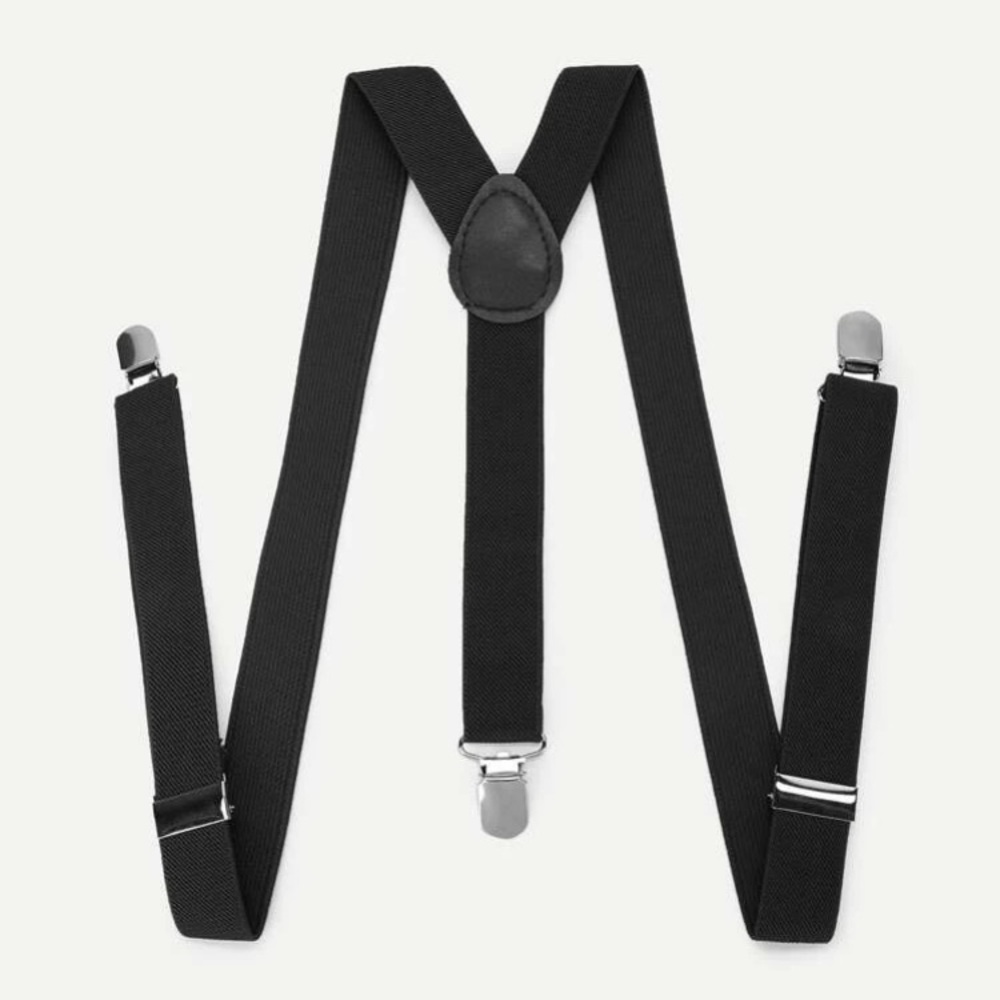 Plain black suspenders
